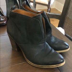 Black suede/leather booties